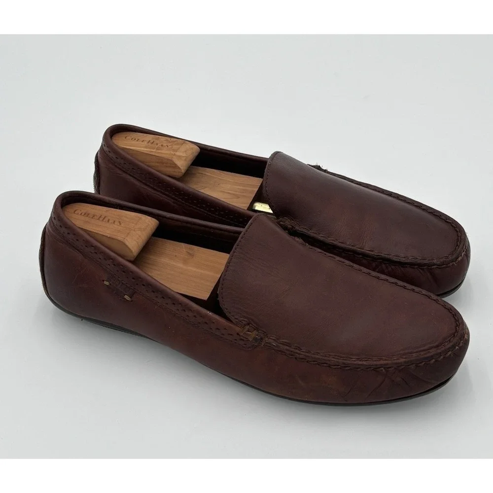 Polo Ralph Lauren Redden Brown Leather Driving Loafers Moc Toe Men's 11.5D